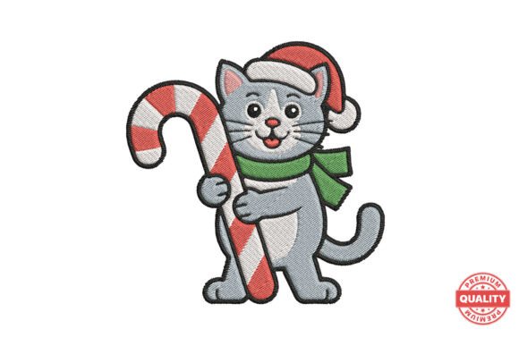Christmas Cat with Candy Cane Embroidery Review