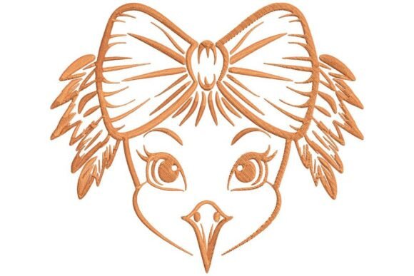 Cute Bird Face with Bow Embroidery Design Review