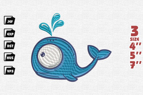 Cute Cartoon Whale Embroidery Design Review