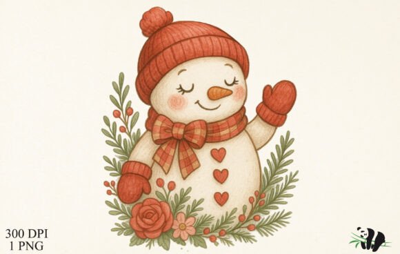 Faux Embroidery Cheerful Winter Snowman Review
