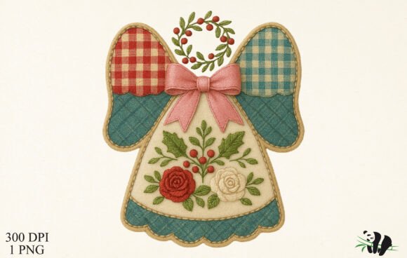 Faux Embroidery Patchwork Angel Wings Review