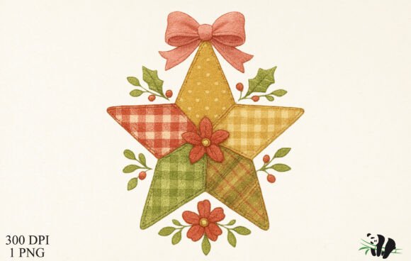 Faux Embroidery Patchwork Christmas Star Review