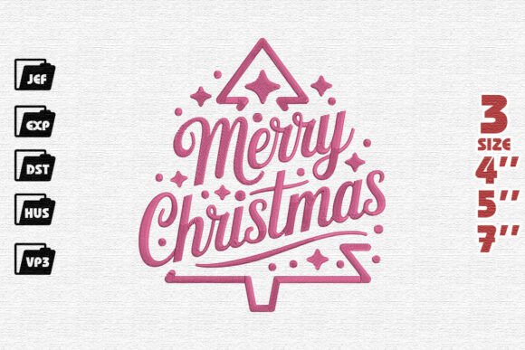 Festive Pink Merry Christmas Typography Tree Review