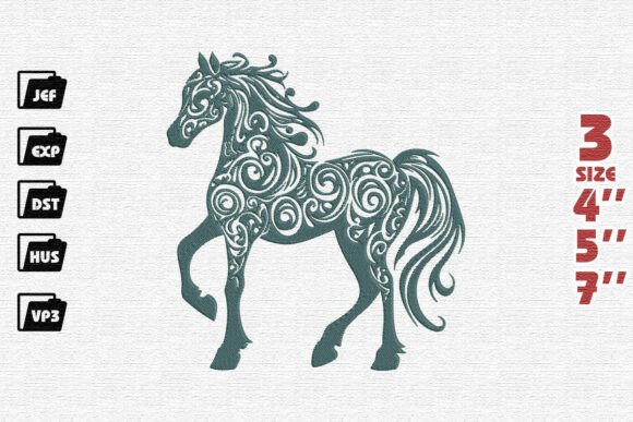 Green Elegant Ornate Horse with Swirls Review