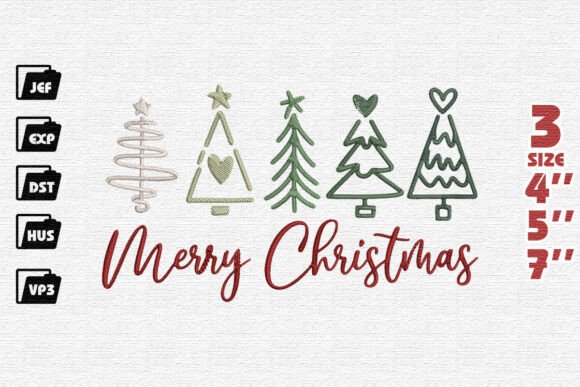 Merry Christmas Modern Doodle Trees Review