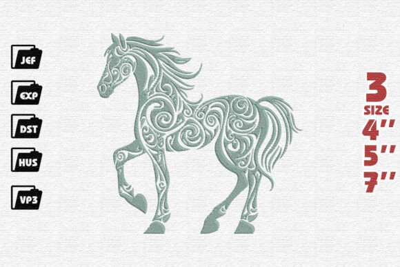 Ornate Prancing Horse Embroidery Design Review