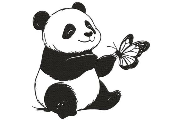Panda with Butterfly on Paw Embroidery Design Review