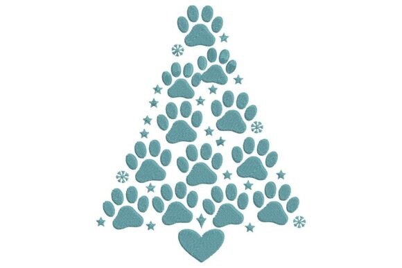 Paw Print Christmas Tree Embroidery Design Review
